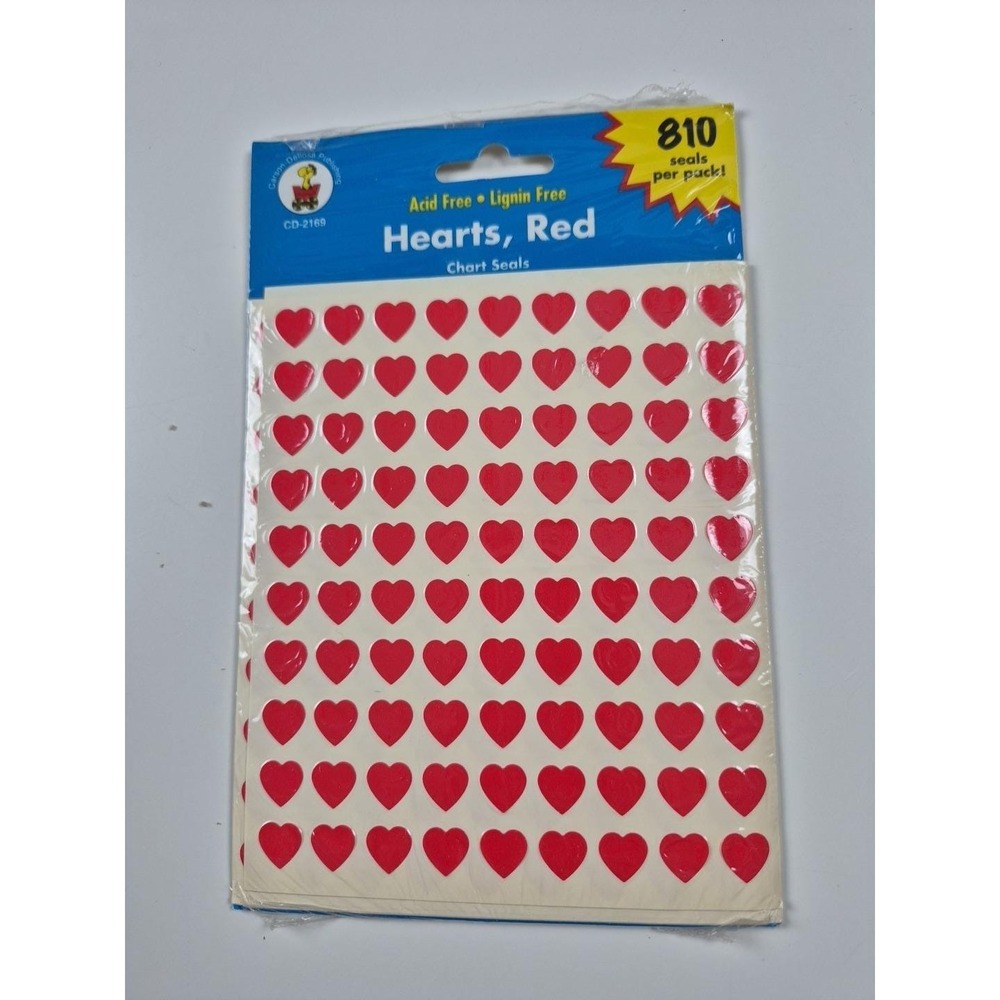 Vintage Carson-Dellosa Heart Valentine Stickers/Chart Seals 810 Total  NIP